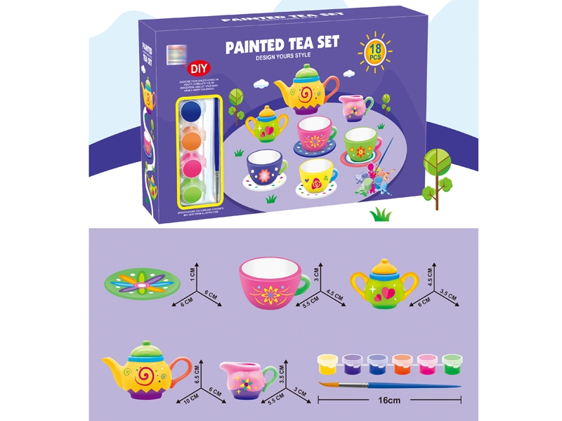 PAINTED PORCELAIN TEA SET - HP1154842