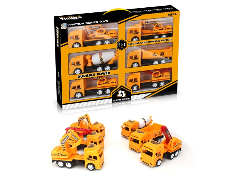 FRICTION CONSTRUCTION CAR 6PCS - HP1154870