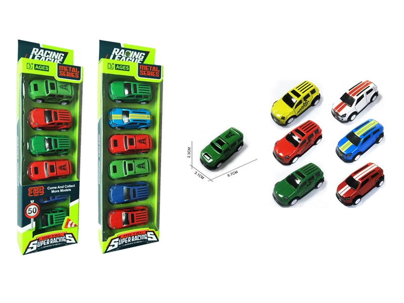 PULL BACK DIE-CAST CAR 6PCS,2ASST - HP1154915