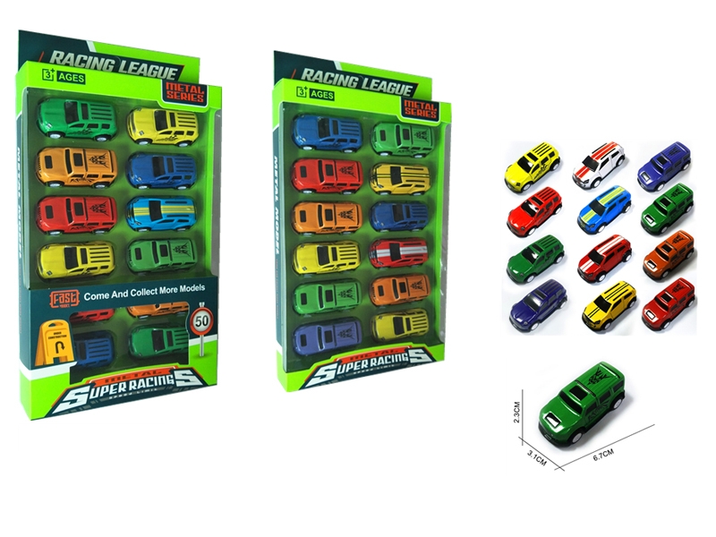 PULL BACK DIE-CAST CAR 12PCS,2ASST - HP1154916