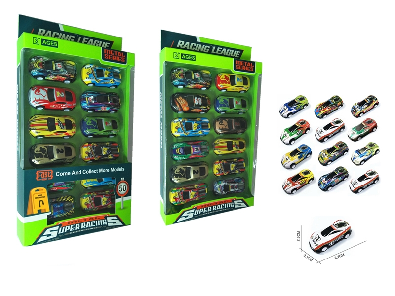 PULL BACK DIE-CAST CAR 12PCS,2ASST - HP1154917