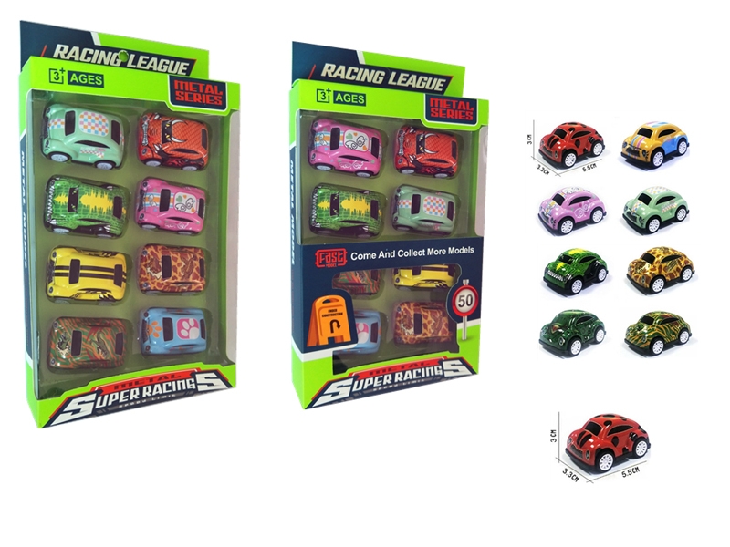 PULL BACK DIE-CAST CAR 8PCS,2ASST - HP1154919