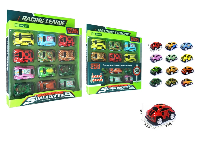 PULL BACK DIE-CAST CAR 12PCS,2ASST - HP1154921