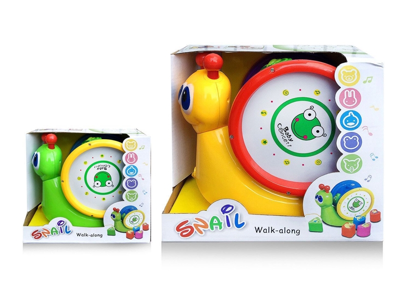 PULL & PUSH SNAIL W/BLOCKS,GREEN/YELLOW - HP1155026