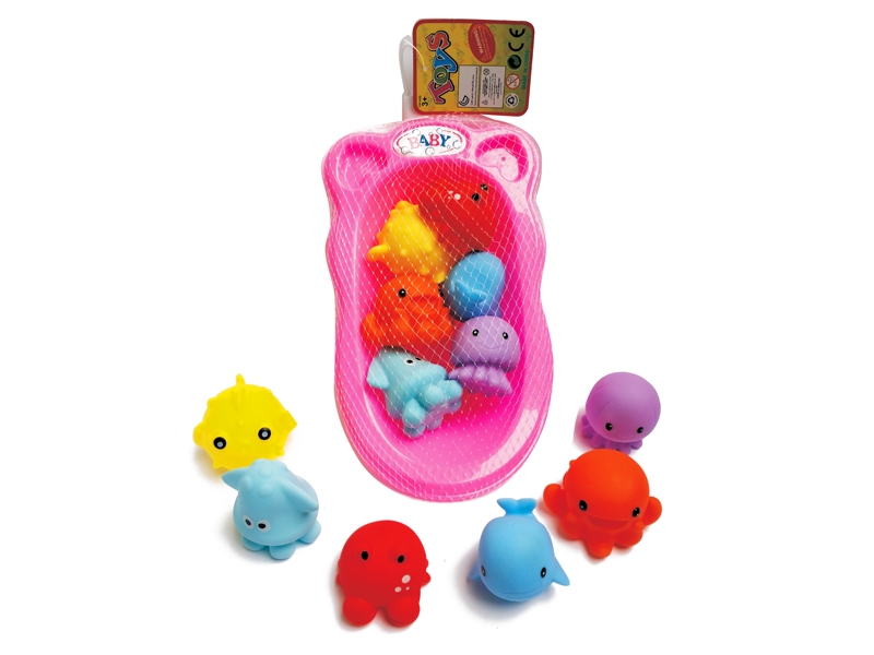 SOFT PLASTIC ANIMALS  W/BB WHISTLE,6PCS - HP1155443