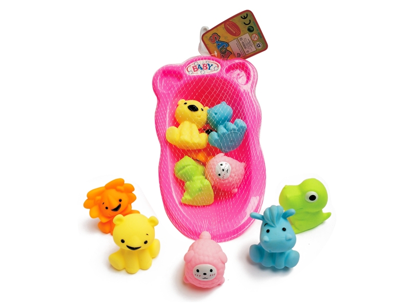 SOFT PLASTIC ANIMALS  W/BB WHISTLE,5PCS - HP1155444