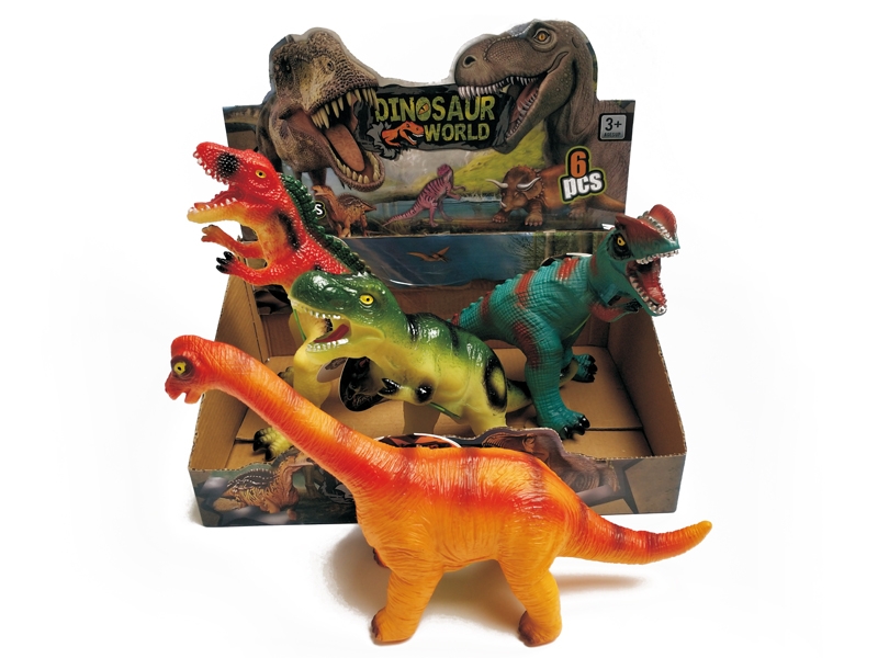 SOFT PLASTIC DINOSAURS  W/LIGHT & IC,4PCS/DISPLAY BOX - HP1155445