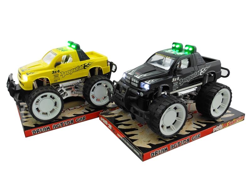 FRICTION CAR W/LIGHT,YELLOW/BLACK,INCLUDED BATTERY - HP1155519