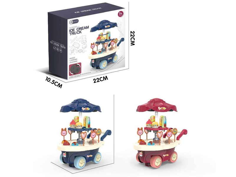 B/O BUMP & GO ICE CREAM CAR W/LIGHT & MUSIC，RED/BLUE - HP1157090