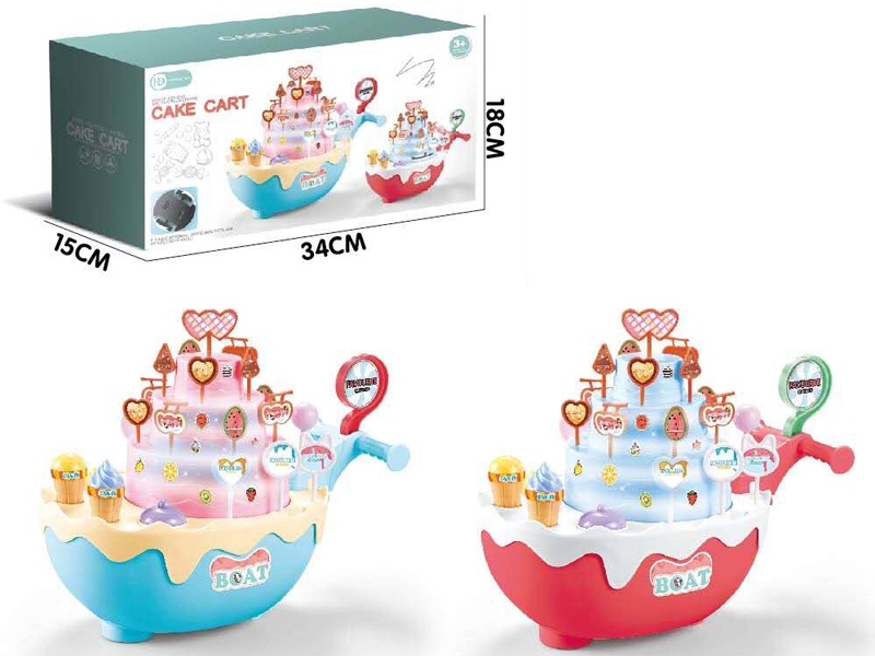 B/O BUMP & GO CAKE CAR W/LIGHT & MUSIC，RED/BLUE - HP1157094