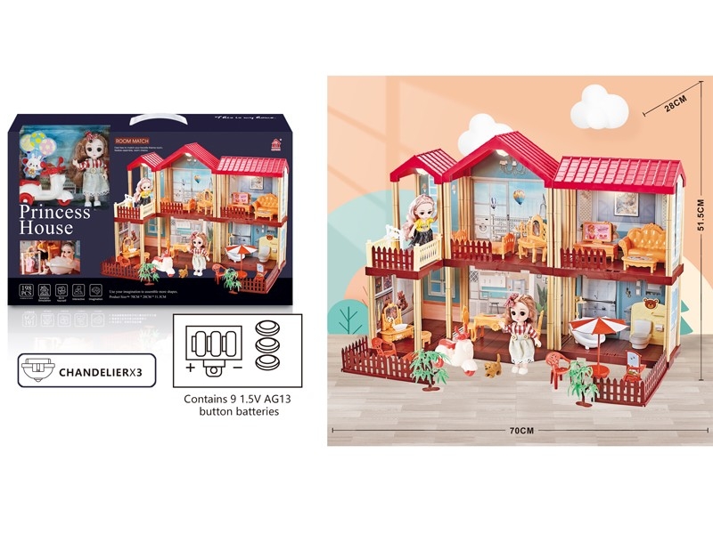 DIY VILLA W/LIGHTS +2PC 6