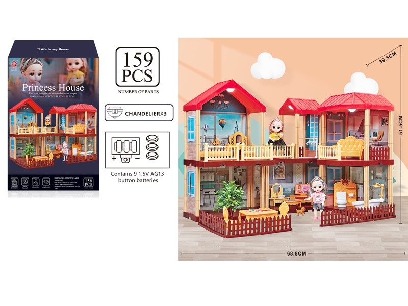 DIY VILLA W/LIGHTS +2PC 6