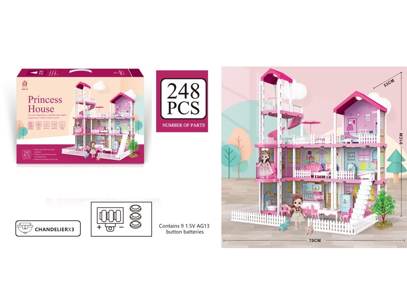 DIY VILLA W/LIGHTS +2PC 6