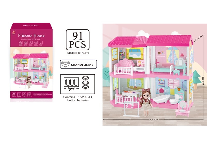 DIY VILLA W/LIGHTS +1PC 6