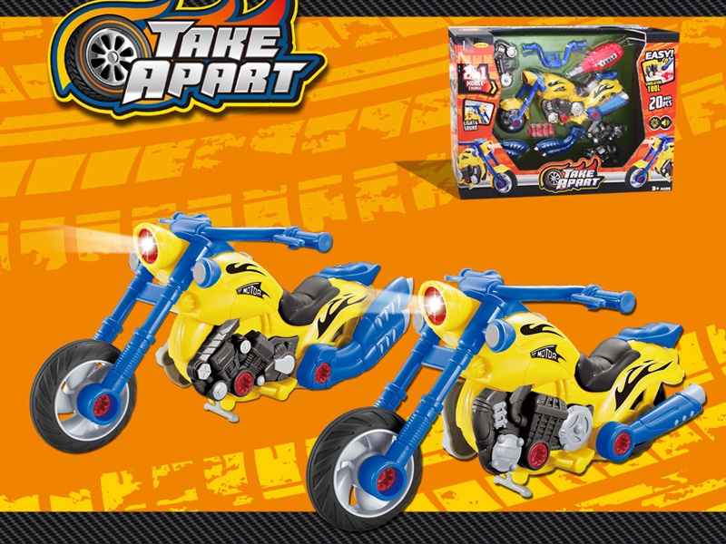 ASSEMBLE MOTORCYCLE W/ LIGHT & MUSIC，20PCS，INCLUDED BATTEYR - HP1158887
