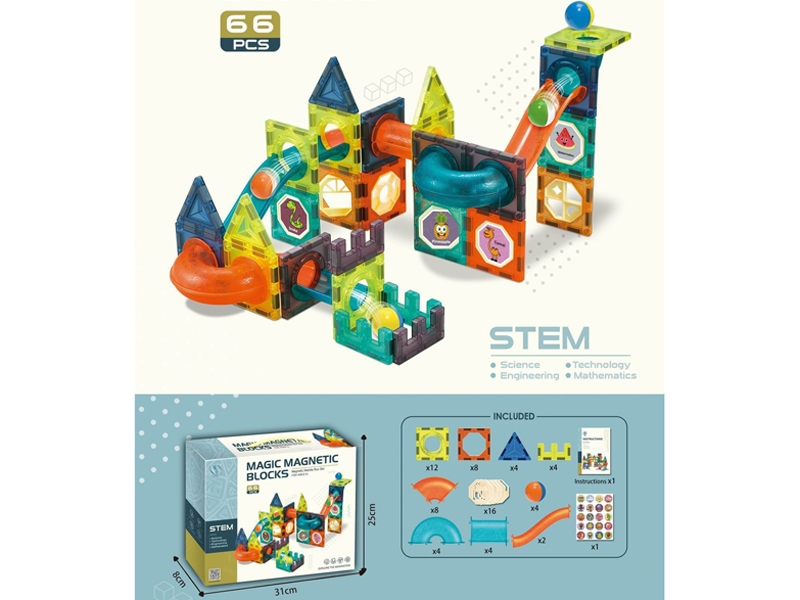 THE MAGIC MAGNETIC PARADISE (MAGNETIC BALL TRACK BLOCKS) 66PCS - HP1159279