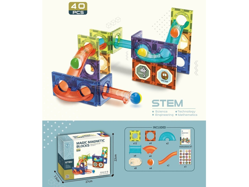 THE MAGIC MAGNETIC PARADISE (MAGNETIC BALL TRACK BLOCKS) 40PCS - HP1159281