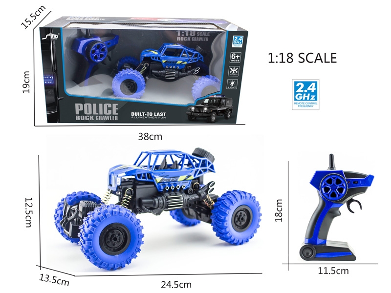 2.4GHz  1:18四通灯光越野骨架攀爬警车 - HP1159518