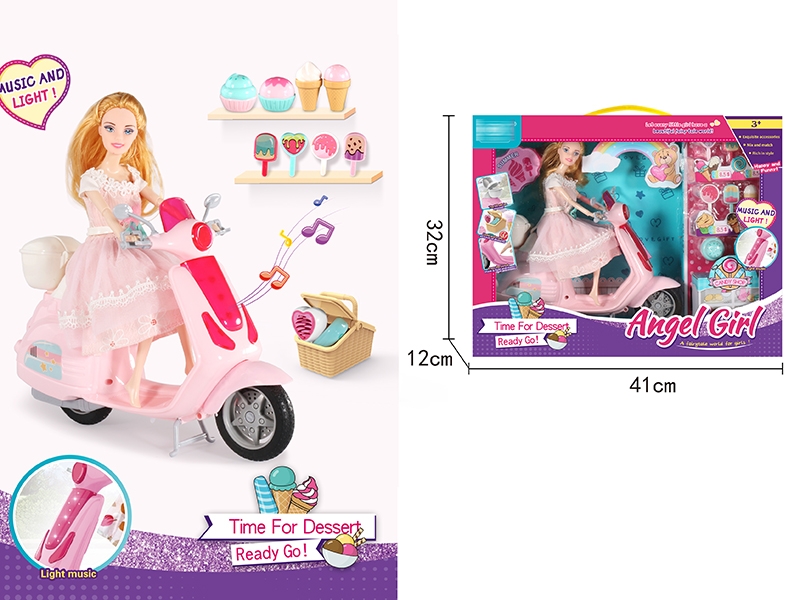 JOINTS BODY DOLL W/ACCESSORIES,MOTORCYCLE W/LIGHT & MUSIC - HP1160606