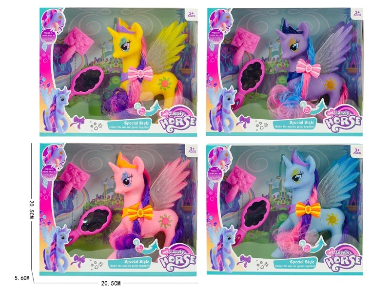 VINYL HORSE W/LIGHT & MUSIC & ASSESSORIES,4 COLOURS - HP1160640