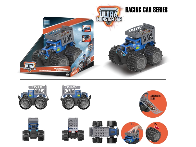 FRICTION CAR W/1PCS FREE WAY DIE-CAST CAR & LIGHT & SOUND - HP1161664