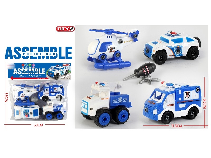 ASSEMBLY FREE WAY POLICE CAR 4PCS/4ASST - HP1161673