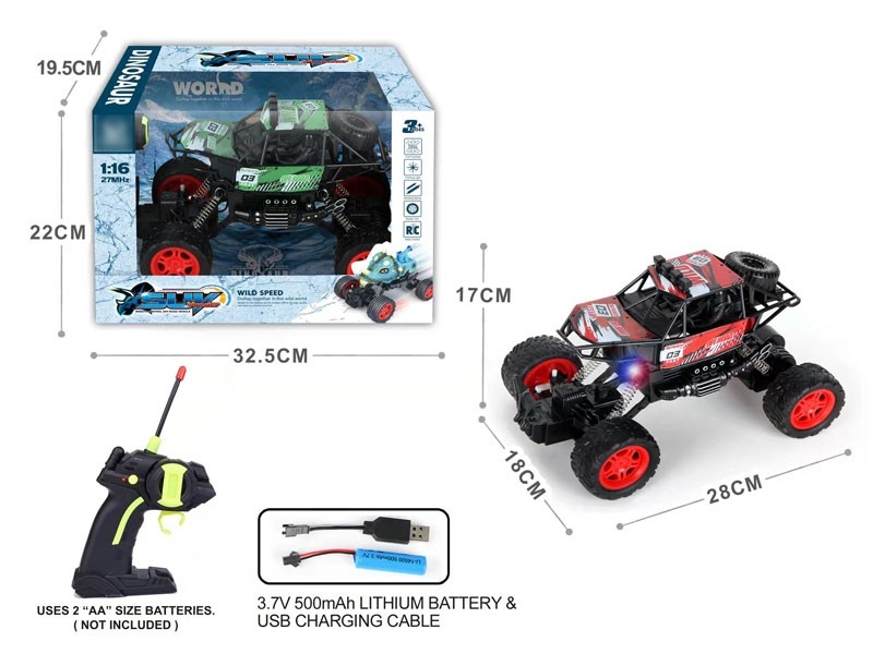 1:16四通骨架越野遥控车，红/绿2色混装（包电） - HP1164539