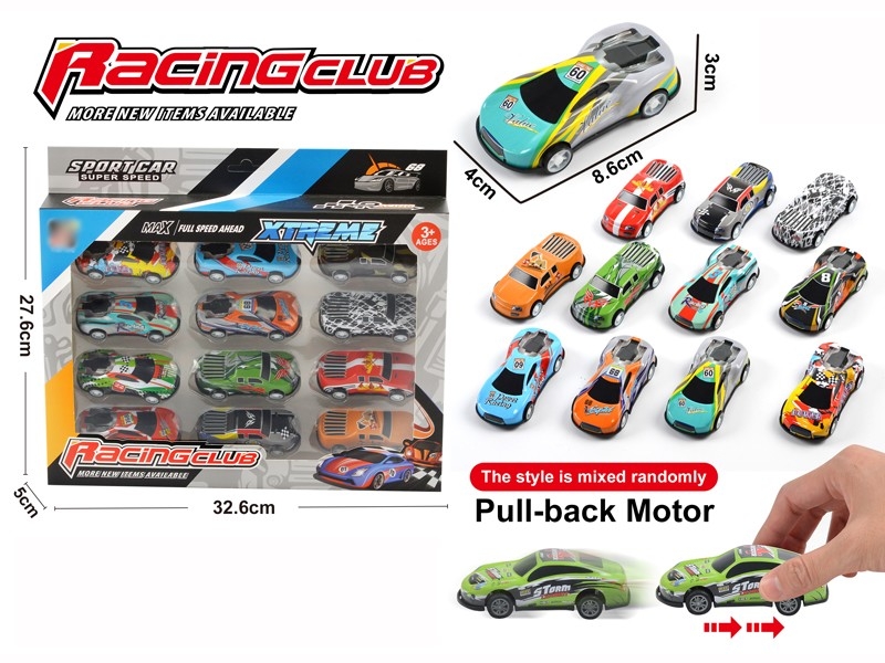 PULL BACK IRON CAR 12PCS - HP1165007