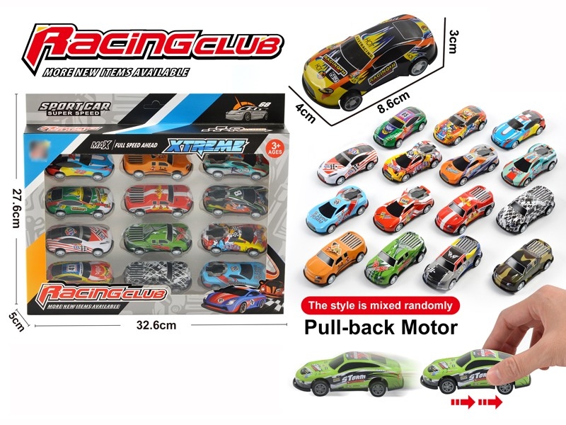 PULL BACK IRON CAR 12PCS - HP1165008