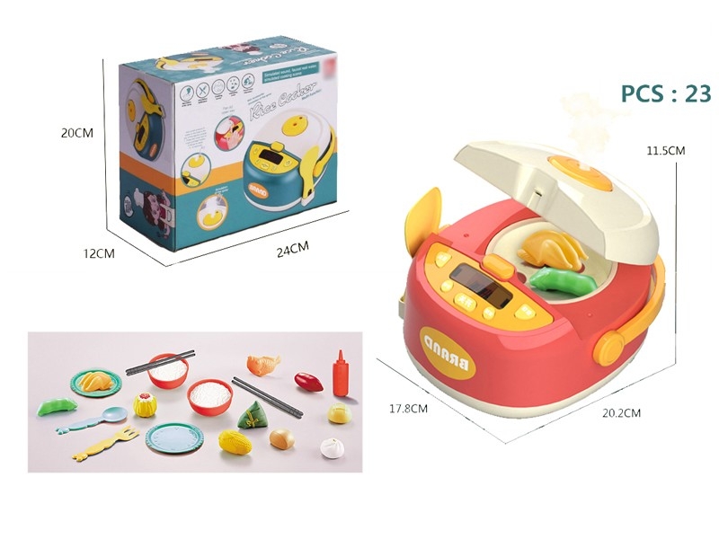 KITCHEN SET W/MUSIC & MISTSPRAY 23PCS，RED & BLUE - HP1166227