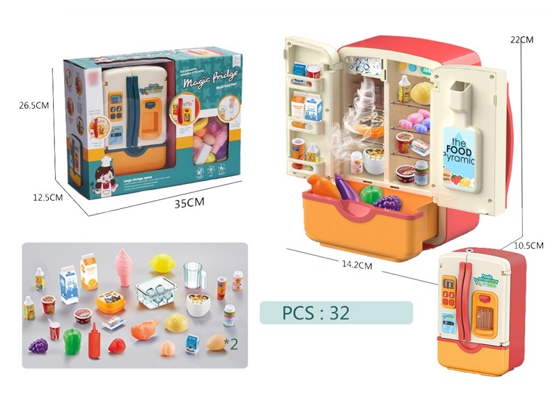 KITCHEN SET W/MUSIC & LIGHT & MISTSPRAY 32PCS，PINK &  BLUE - HP1166230