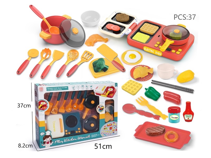 KITCHEN SET 37PCS，PINK & BLUE - HP1166244