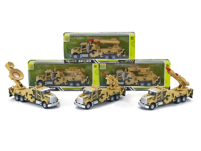 1:24 PULL BACK DIE CAST  MILITARY CAR，3ASST - HP1166270