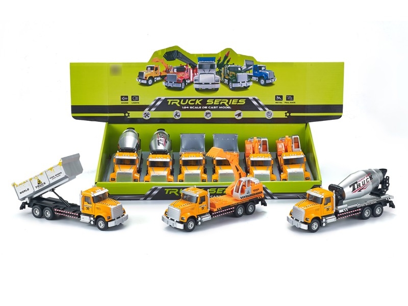 1：24 PULL BACK DIE CAST CONSTRUCTION CAR，6PCS/DISPLAY - HP1166271