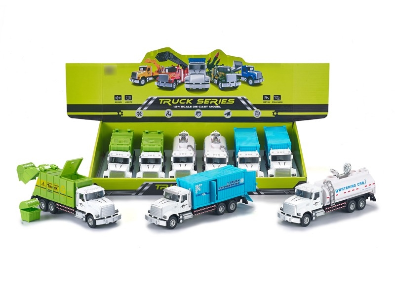 1：24 PULL BACK DIE CAST CAR，6PCS/DISPLAY - HP1166273