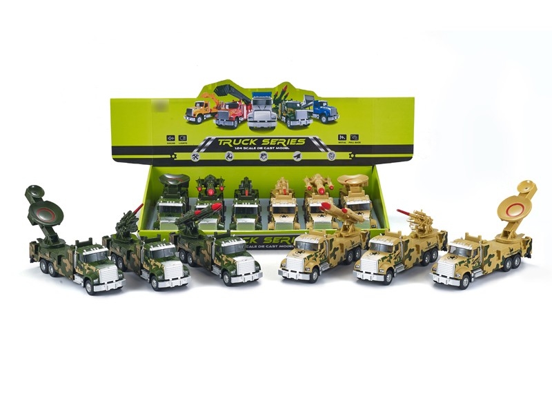 1:24 PULL BACK DIE CAST MILITARY CAR，6PCS/DISPLAY - HP1166276