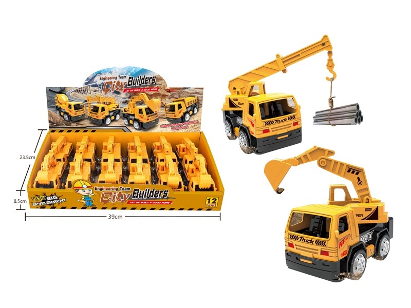 FRICTION CONSTRUCTION CAR 12PCS/DISPLAY - HP1166366