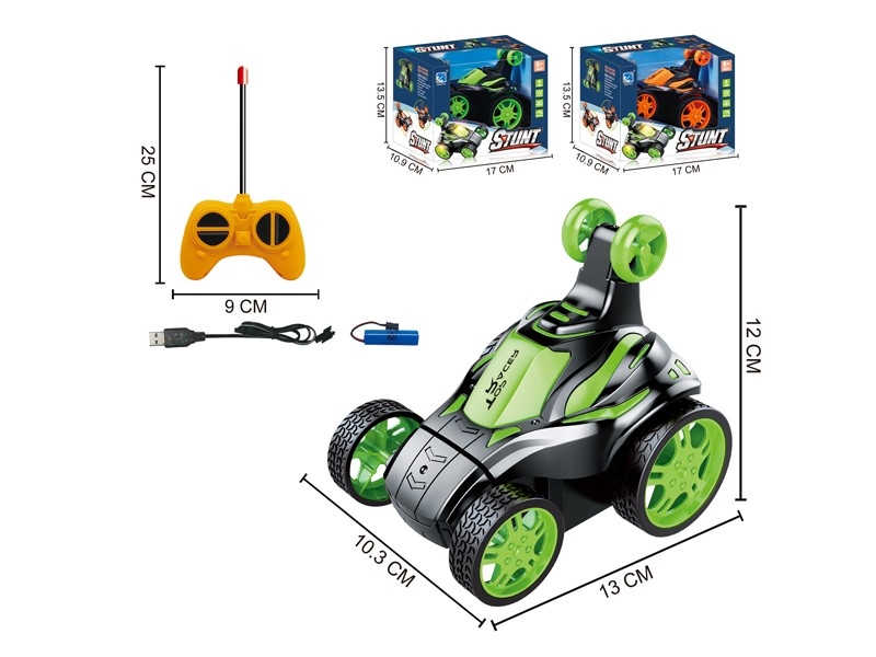 360°旋转特技车带灯光音乐 锂电池+USB线
（橙、绿 2色混装） - HP1166432