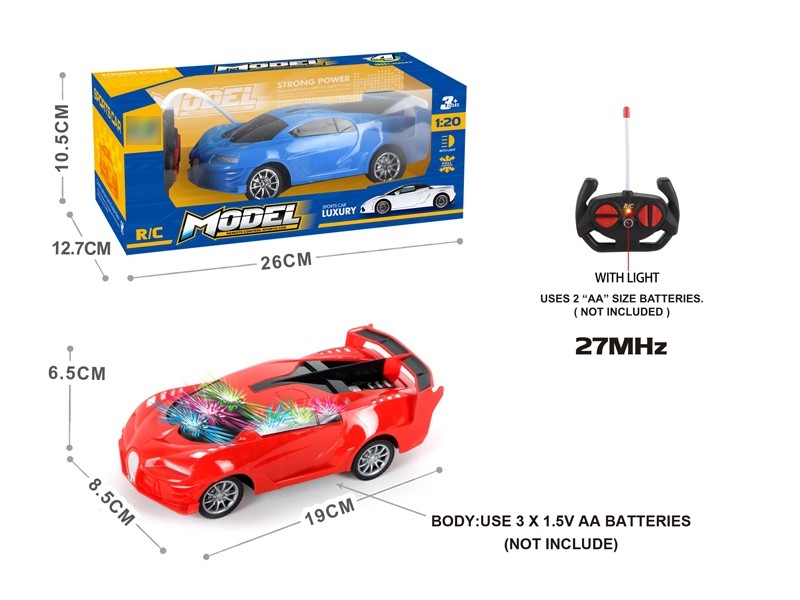 1:20四通带3D灯光新威龙遥控车（不包电）红、蓝2色混装 - HP1167010