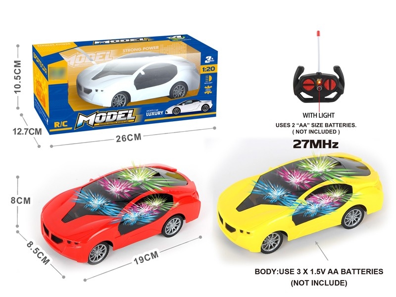 1:20四通带3D灯光宝马遥控车（不包电）红，白，黄3色混装 - HP1167011