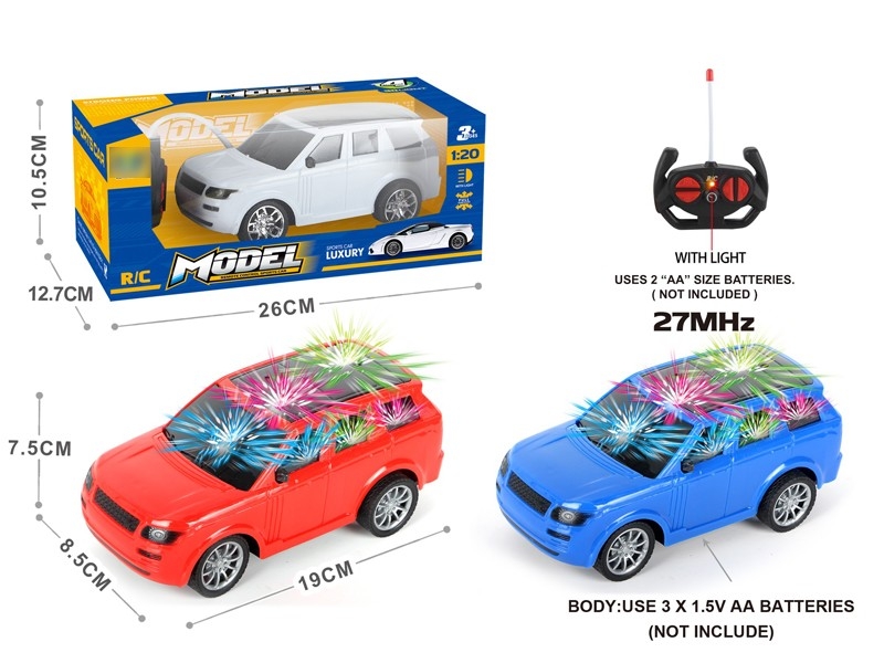 1:20四通带3D灯光路虎遥控车（不包电）红、蓝、白3色混装 - HP1167015