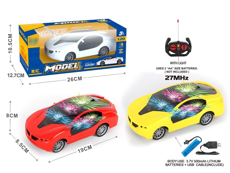 1:20四通带3D灯光宝马遥控车（包电）红，白，黄3色混装 - HP1167021