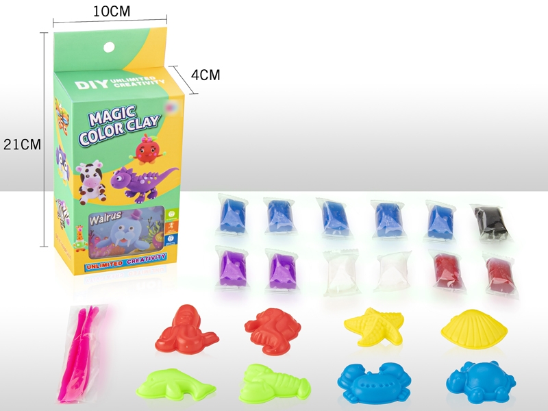 SOFT CLAY SET 12PCS CALY+2 PCS MOLD RAMDON+1PCS SPECIFICATION+3PCS TOOL - HP1167235