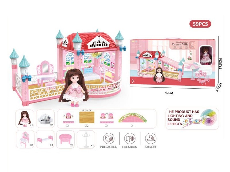 DIY ASSEMBLE VILLA W/LIGHT & MUSIC & 4.5