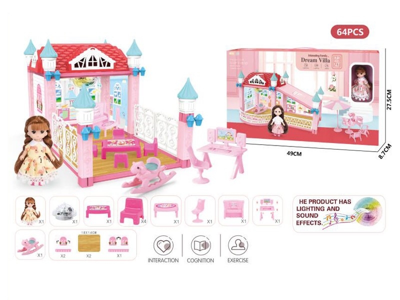 DIY ASSEMBLE VILLA W/LIGHT & MUSIC & 4.5