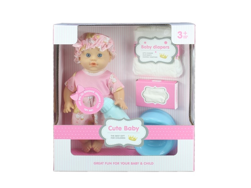 30.5CM BLOW MOLD BODY PEEING DOLL W/ACCESSORIES & DRINKING WATER & 6 SOUNDS IC - HP1168111