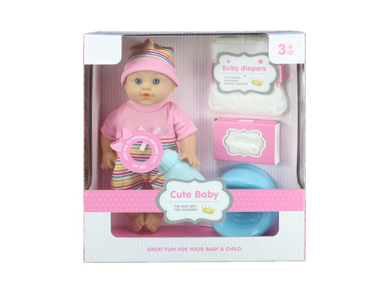 30.5CM BLOW MOLD BODY PEEING DOLL W/ACCESSORIES & DRINKING WATER & 6 SOUNDS IC - HP1168113