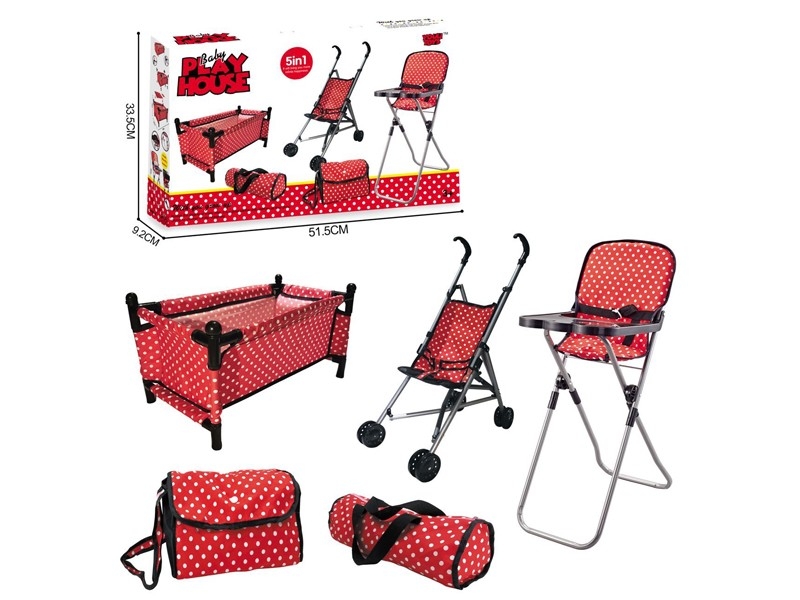 BABY PLAY HOUSE(PLASTIC STROLLER，CRIB，DINING CHAIR，BACKPACK，RETICULE) - HP1168304