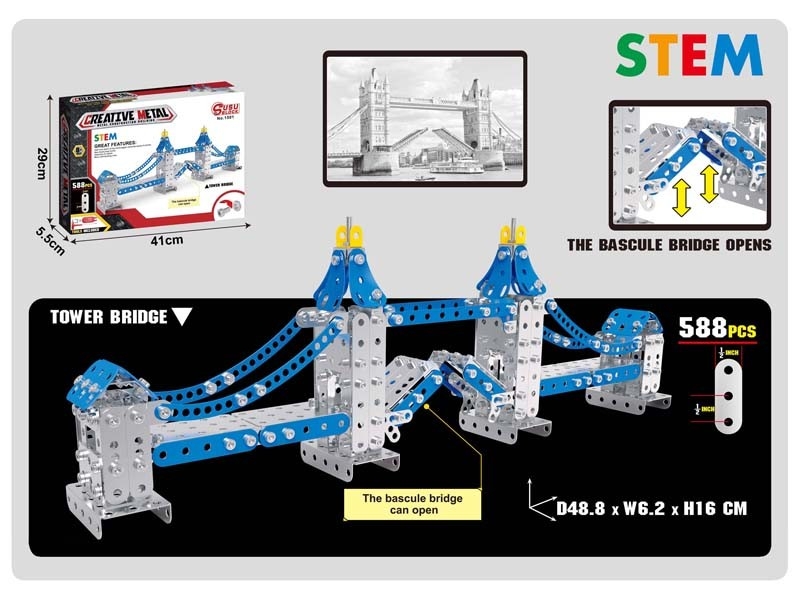 DIY ASSEMBLE METAL BUILDING BLOCKS 588PCS - HP1170213