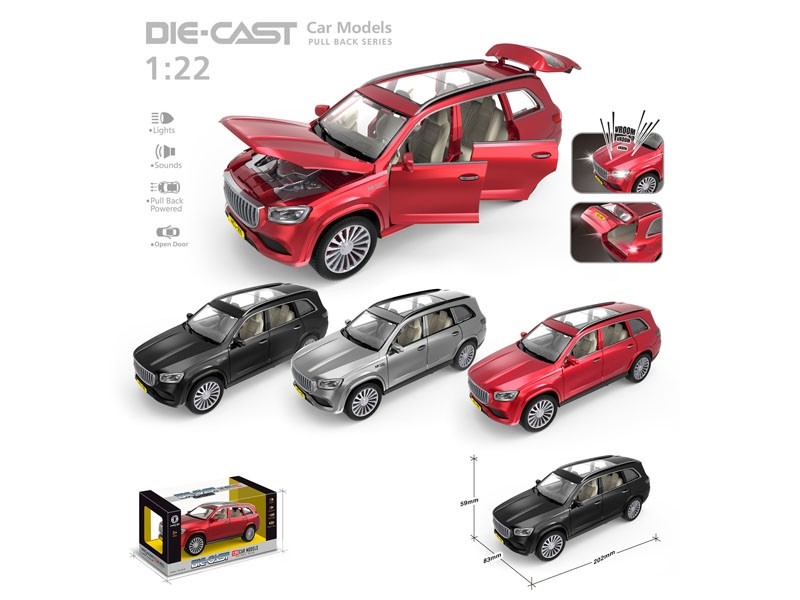 PULL BACK DIE CAST CAR W/LIGHT & MUSIC - HP1170259